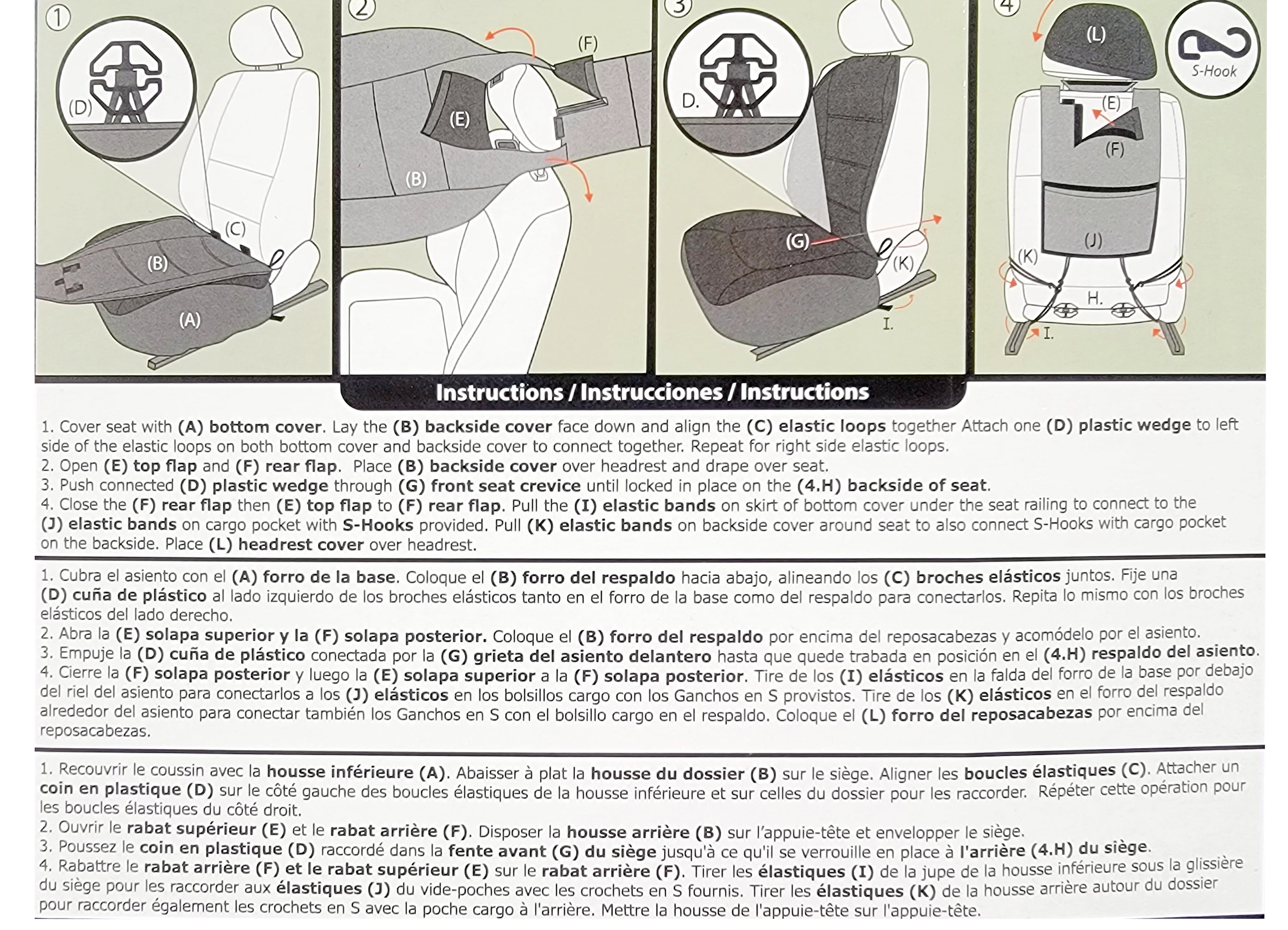 Pair of Plasticolor Premium 3 Piece Sideless Car Truck or SUV Seat Cover with GMC Logo and Cargo Pocket Compatible with GMC - Yupbizauto