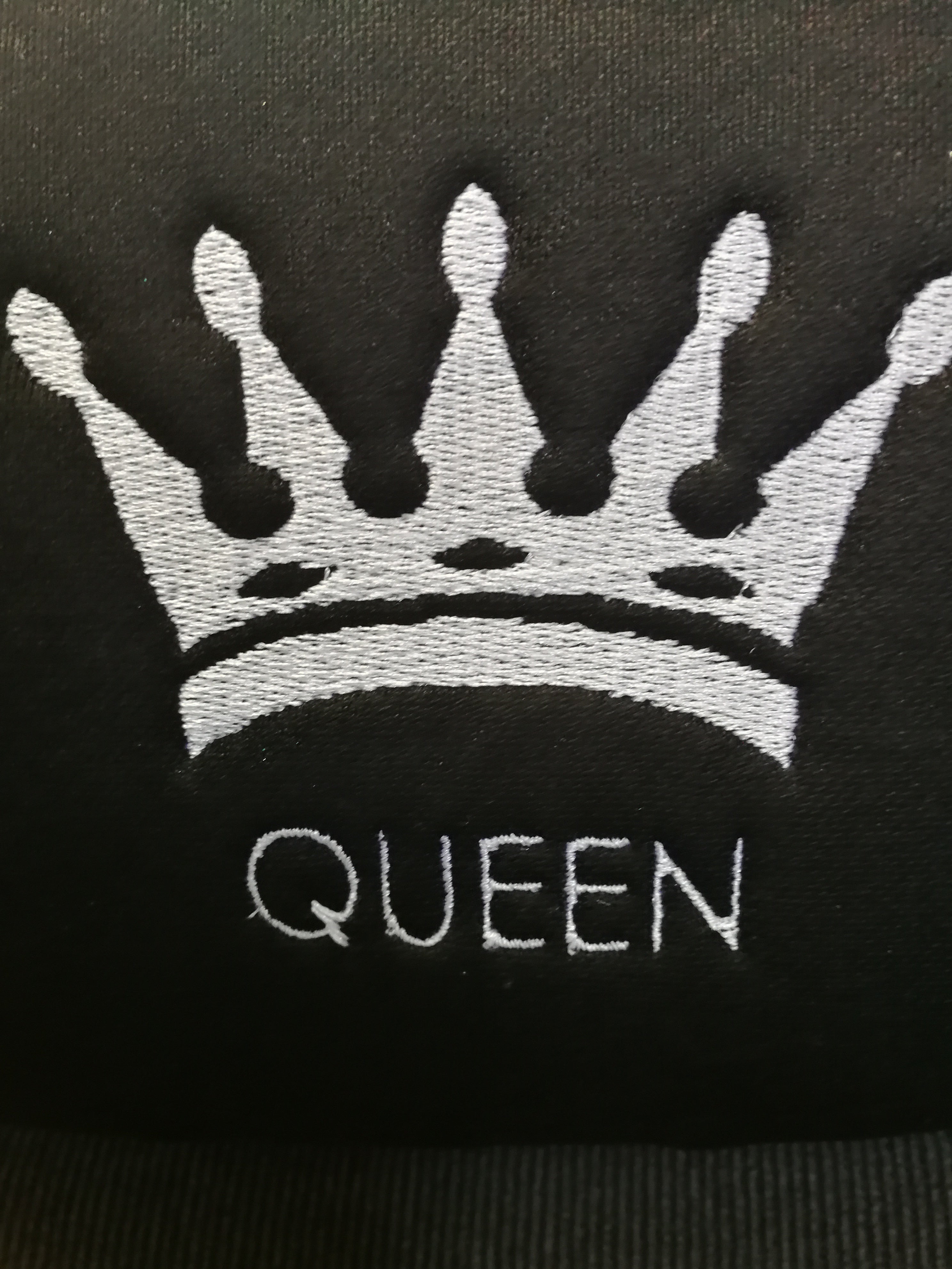 Embroidery Queen Design Auto Truck SUV Car Seat Headrest Cover Accessory 1 Piece - Yupbizauto