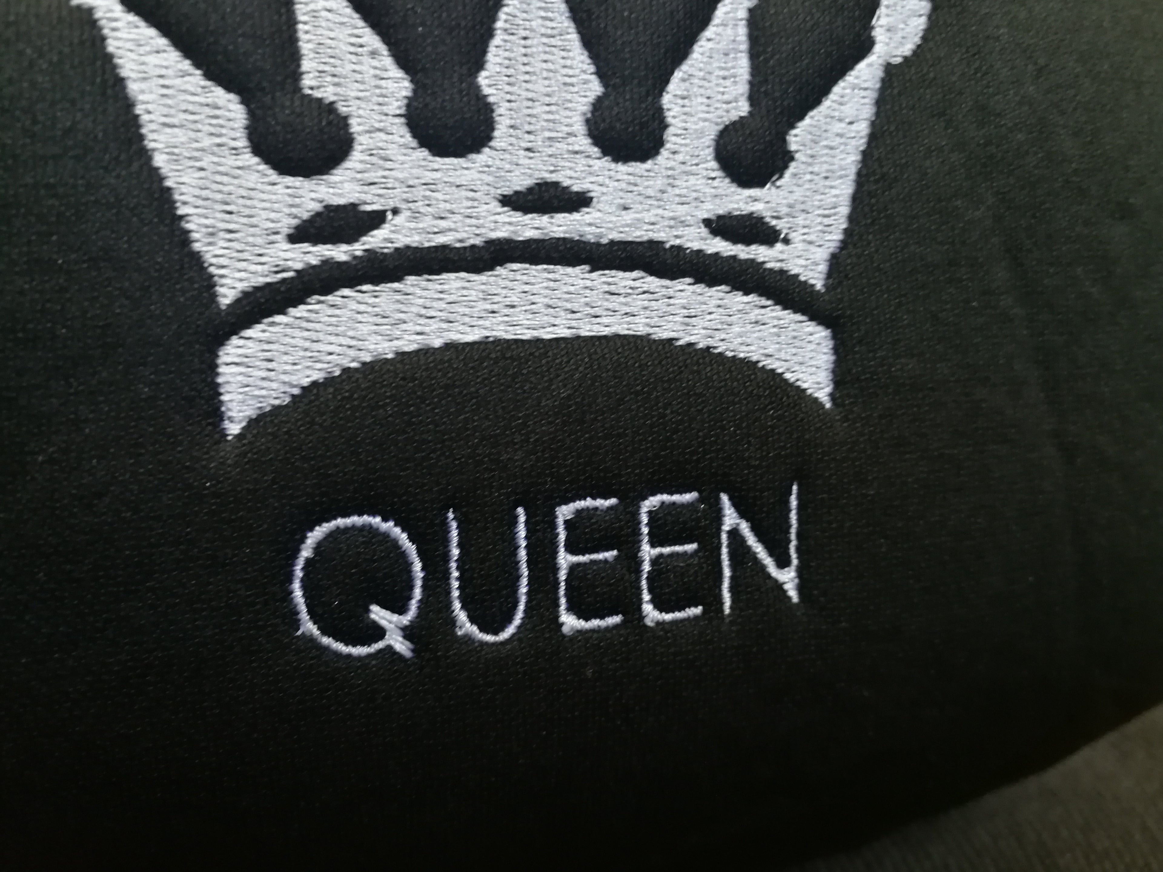 Embroidery Queen Design Auto Truck SUV Car Seat Headrest Cover Accessory 1 Piece - Yupbizauto