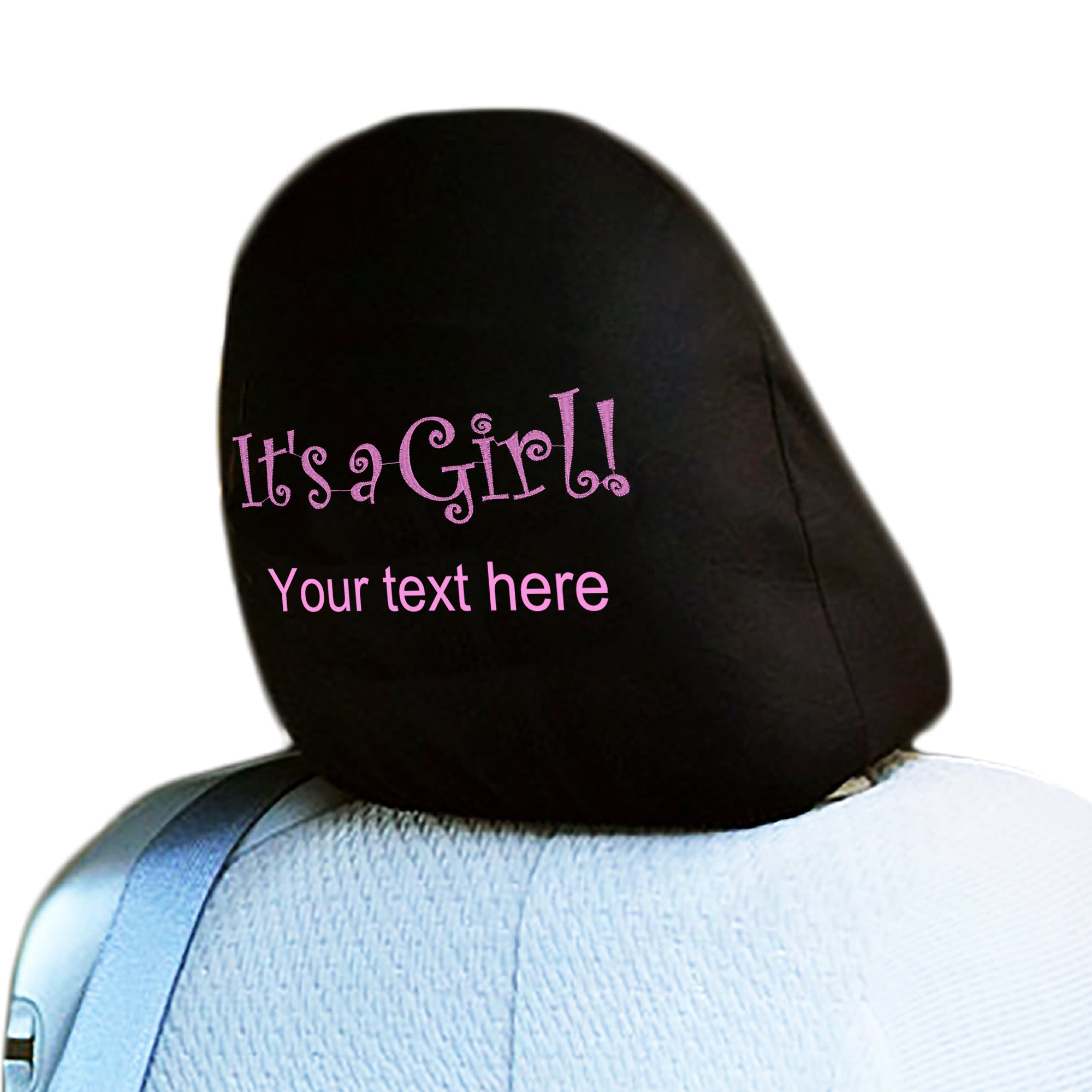 YupbizAuto Personalized Embroidery It's a Girl Design Auto Truck SUV Car Seat Headrest Cover Accessory - Yupbizauto
