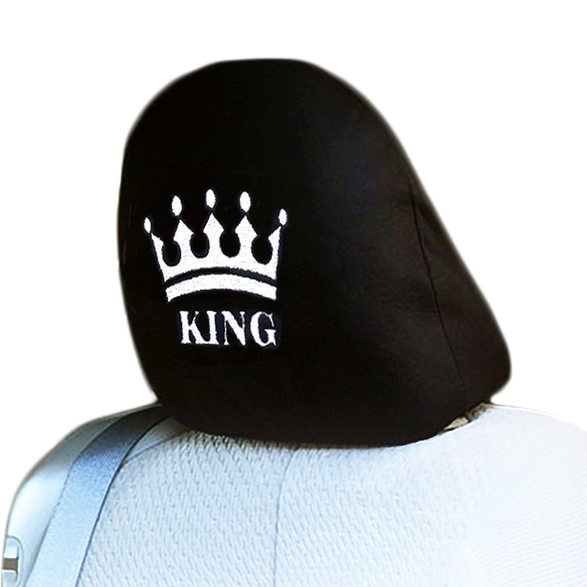 Embroidery King Design Auto Truck SUV Car Seat Headrest Cover Accessory 1 Piece - Yupbizauto