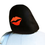Embroidery Red LIp Logo Design Auto Truck SUV Car Seat Headrest Cover Accessory 1 Piece - Yupbizauto