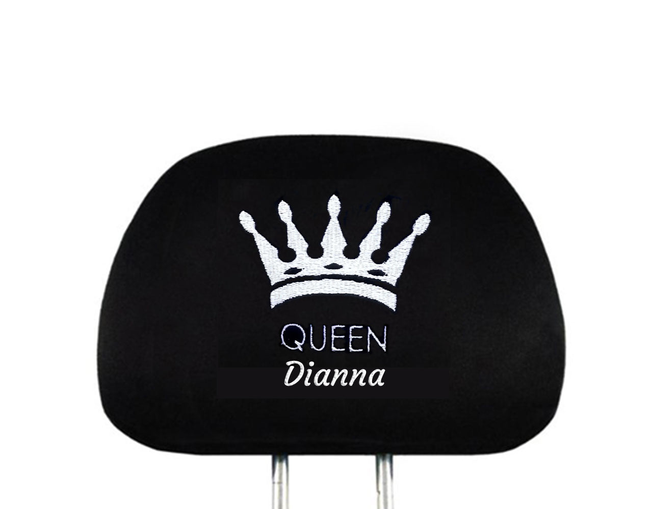 Yupbizauto Personalized Embroidery Queen Crown Logo Auto Truck SUV Car Seat Headrest Cover Accessory - Yupbizauto