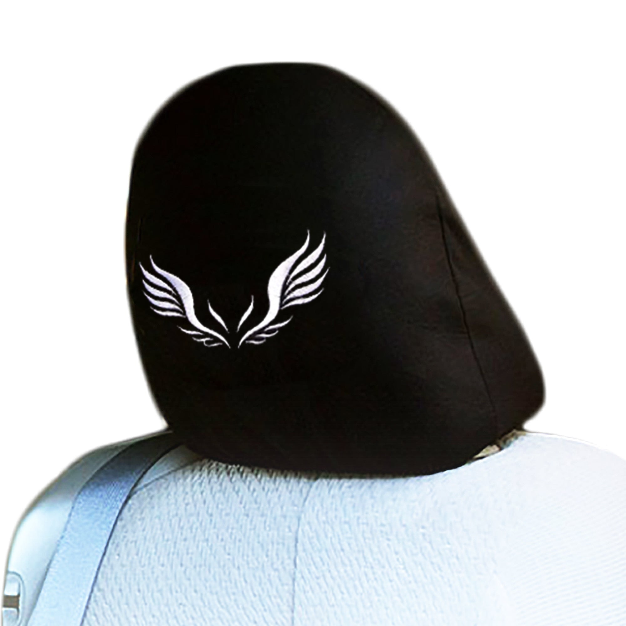 Embroidery Wing Logo Design Auto Truck SUV Car Seat Headrest Cover Accessory 1 Piece - Yupbizauto