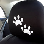 Embroidery White Paw Logo Design Auto Truck SUV Car Seat Headrest Cover Accessory 1 Piece - Yupbizauto