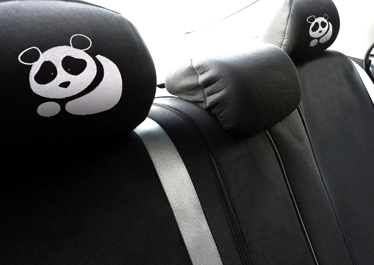 Embroidery Panda Logo Design Auto Truck SUV Car Seat Headrest Cover Accessory 1 Piece - Yupbizauto