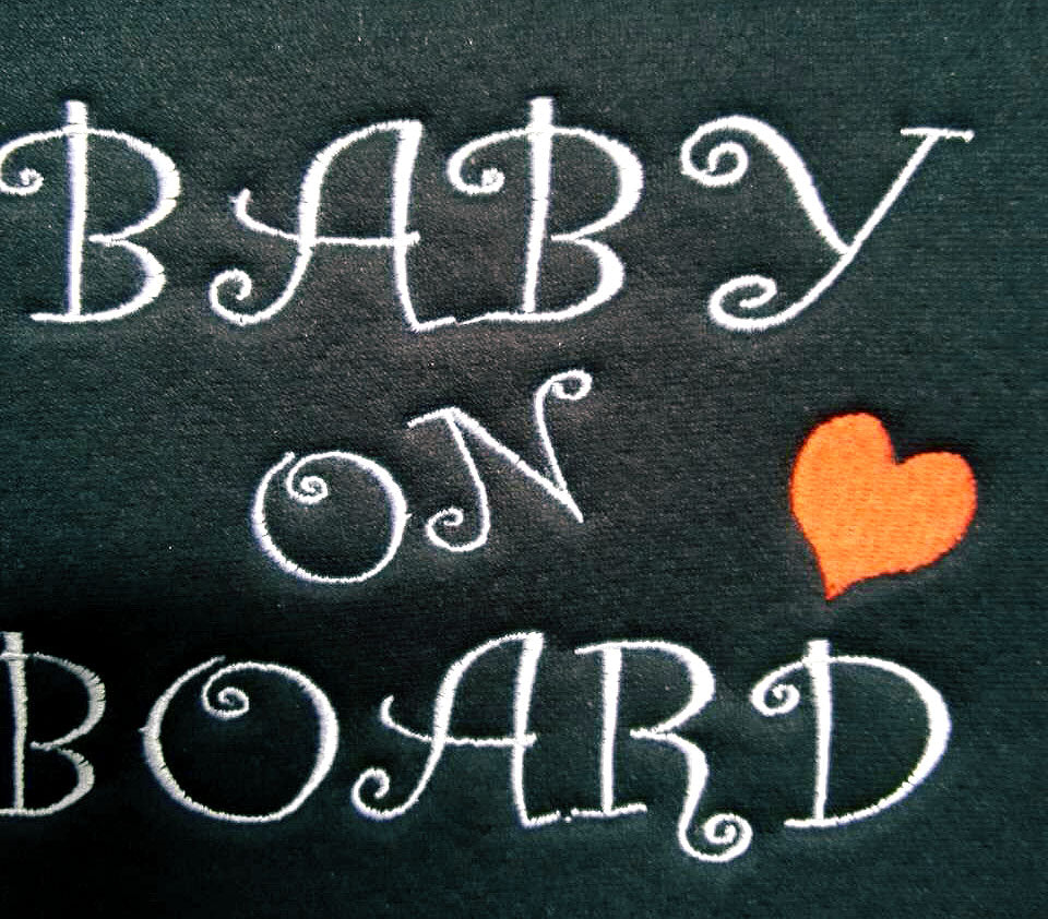 Embroidery Baby on Board Logo Design Auto Truck SUV Car Seat Headrest Cover Accessory 1 Piece - Yupbizauto