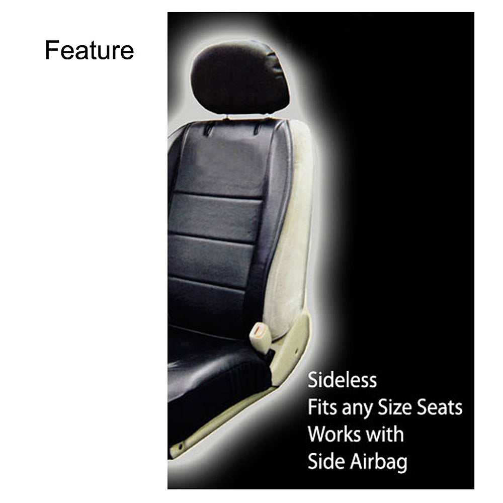 Pair of Plasticolor Premium 3 Piece Sideless Car Truck or SUV Seat Cover with JEEP Logo and Cargo Pocket Compatible with JEEP - Yupbizauto