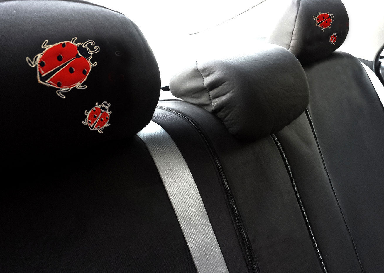 Embroidery Ladybug Design Auto Truck SUV Car Seat Headrest Cover Accessory 1 Piece - Yupbizauto