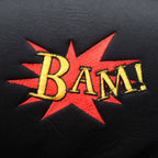 Deluxe Superman Universal Size Soft Black and Grey Color Fabric Car Truck SUV Seat Covers from BDK bundle with 2 Classic BAM Logo Headrest Covers Bundled Gift Set - Yupbizauto