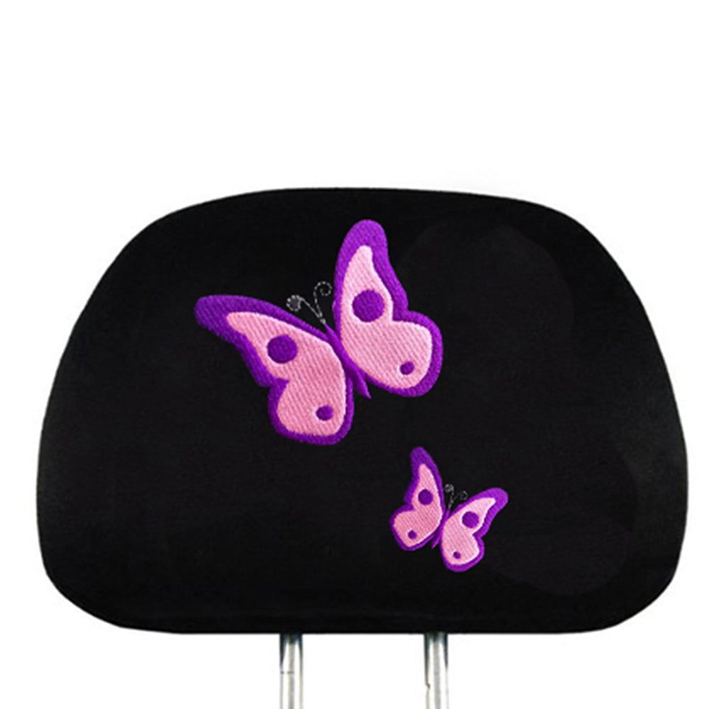 Embroidery Butterfly Logo Design Auto Truck SUV Car Seat Headrest Cover Accessory 1 Piece - Yupbizauto