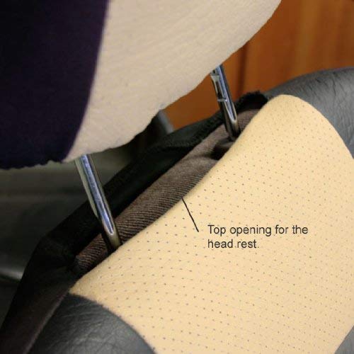 Yupbizauto - Synthetic Leather Car Truck SUV Seat Covers Set Premium Grade Black and Tan Quality Seat Protection - Universal Size - Airbag Compatible - Support 60 40 Split Seats - Yupbizauto