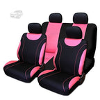 Yupbizauto New 8 Pieces Flat Cloth Sleek Design Black and Pink Front and Rear Car Seat Covers Set for Women Universal Size - Yupbizauto