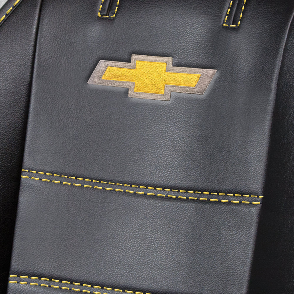 Pair of Plasticolor Premium 3 Piece Sideless Car Truck or SUV Seat Cover with Chevrolet Logo and Cargo Pocket Compatible with Chevrolet - Yupbizauto
