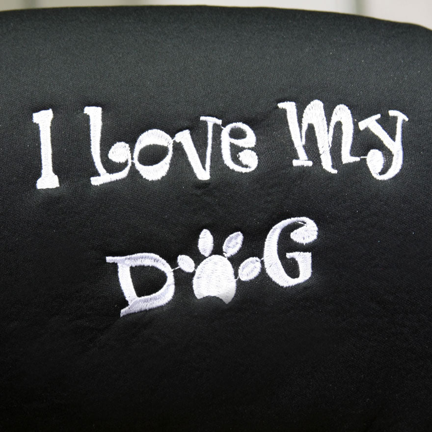 Embroidery I Love My Dog Design Auto Truck SUV Car Seat Headrest Cover Accessory 1 Piece - Yupbizauto