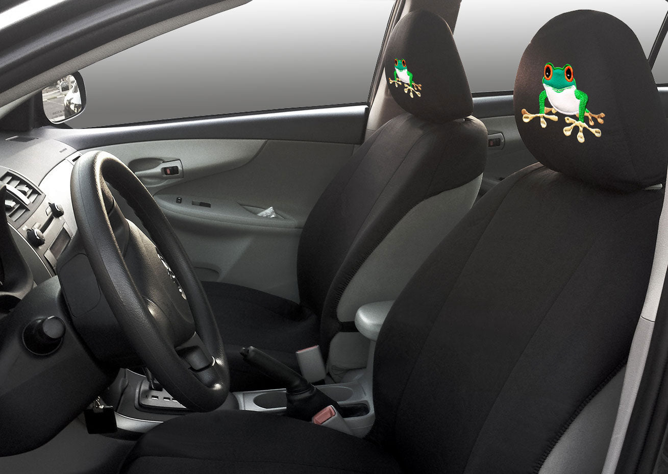 Embroidery Frog Design Auto Truck SUV Car Seat Headrest Cover Accessory 1 Piece - Yupbizauto