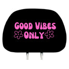 Good Vides Only headrest cover image