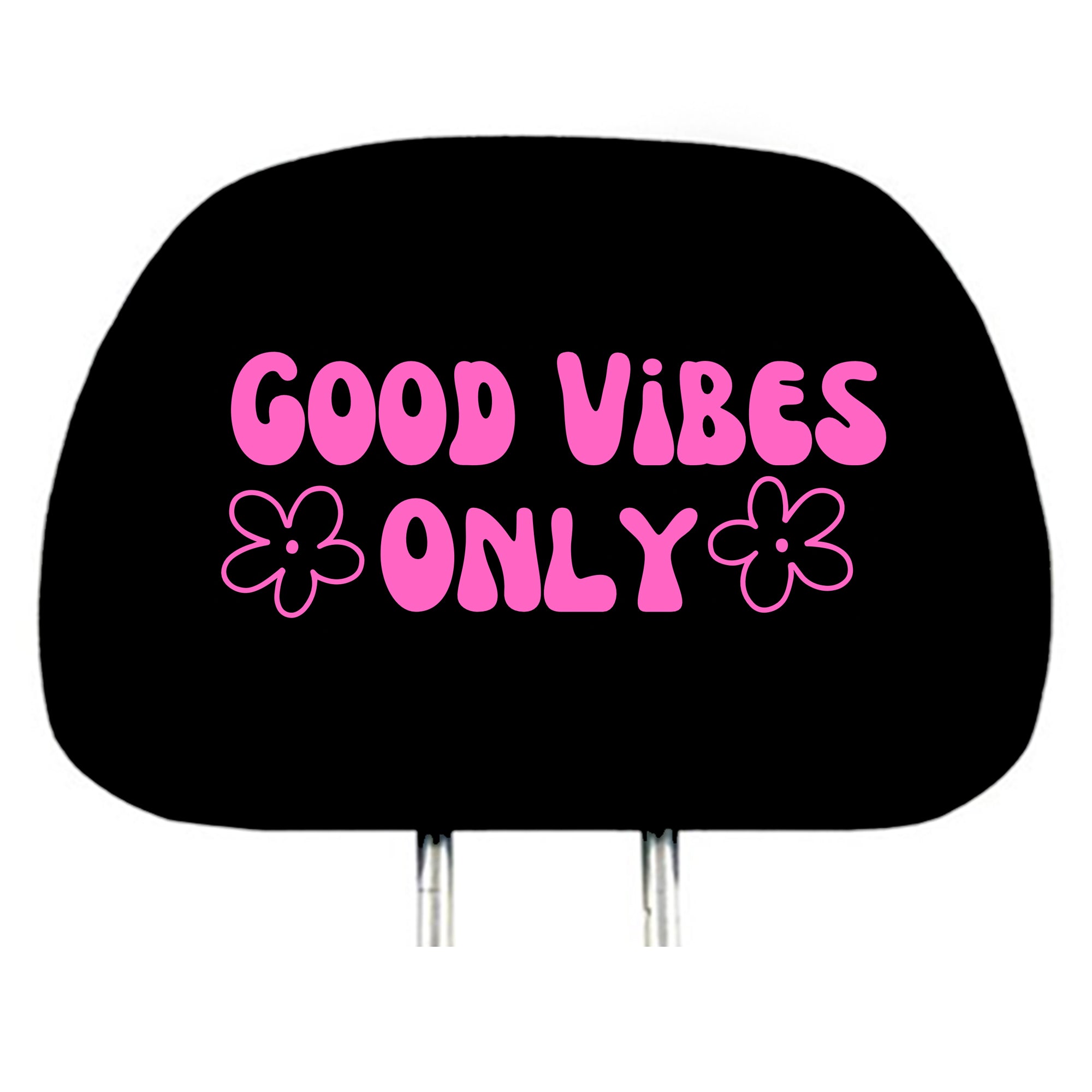 Good Vides Only headrest cover image