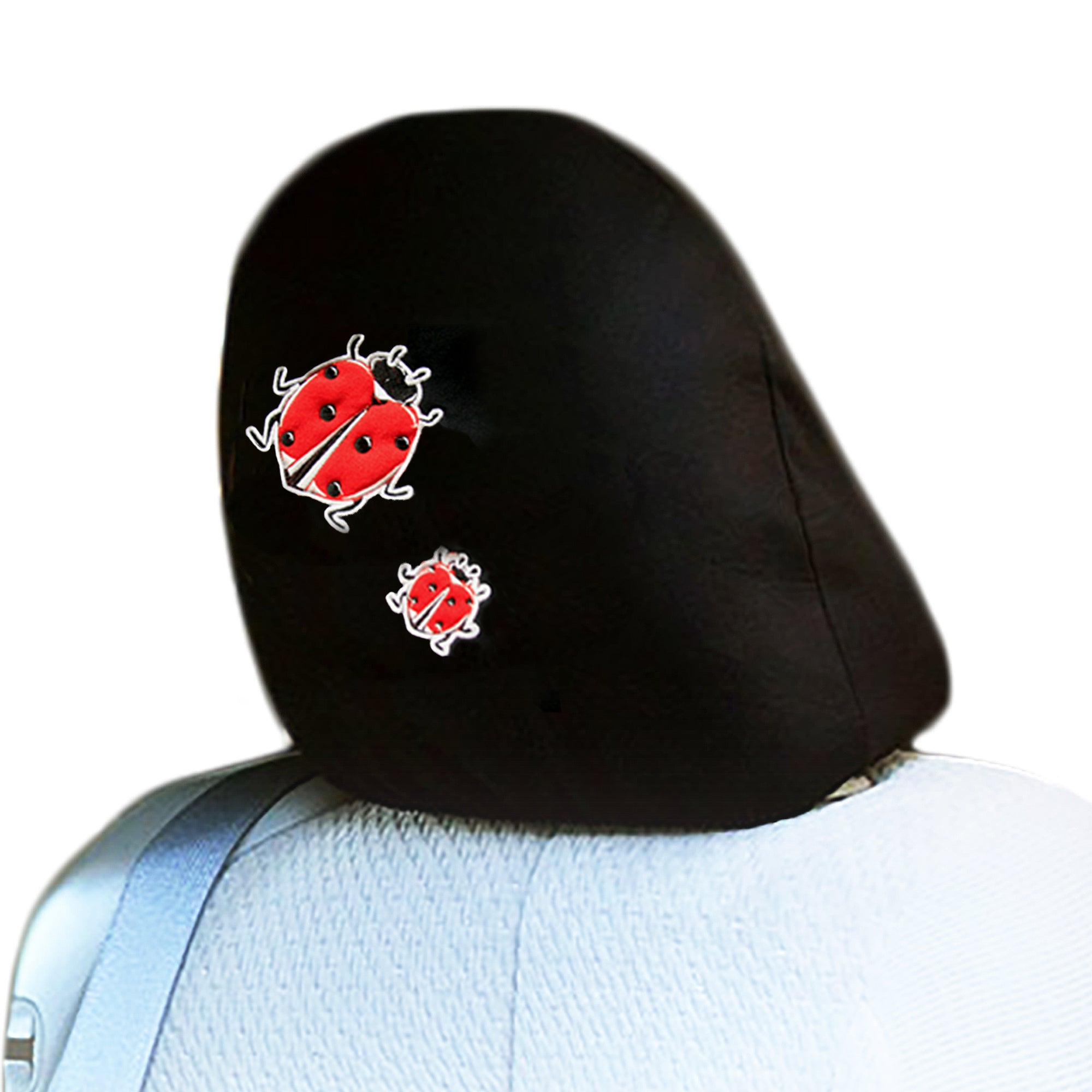 Embroidery Ladybug Design Auto Truck SUV Car Seat Headrest Cover Accessory 1 Piece - Yupbizauto