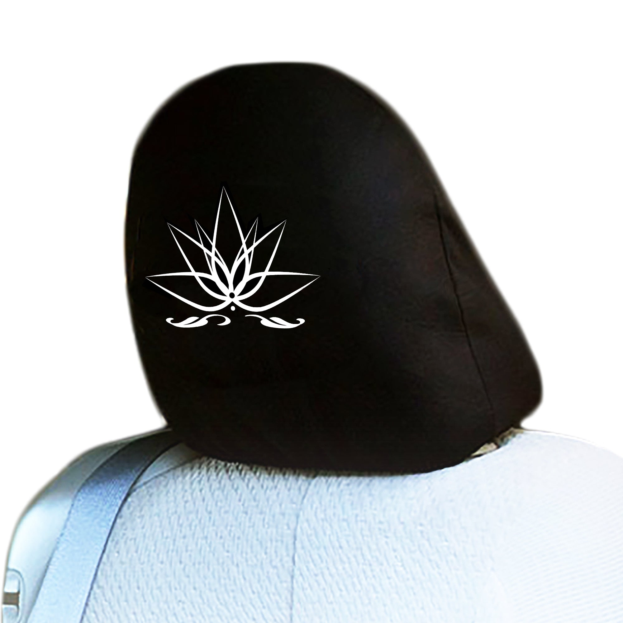 Peaceful Lotus Design Auto Truck SUV Car Seat Headrest Cover Accessory 1 Piece - Yupbizauto
