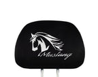 Embroidery Mustang Logo Design Auto Truck SUV Car Seat Headrest Cover Accessory 1 Piece - Yupbizauto