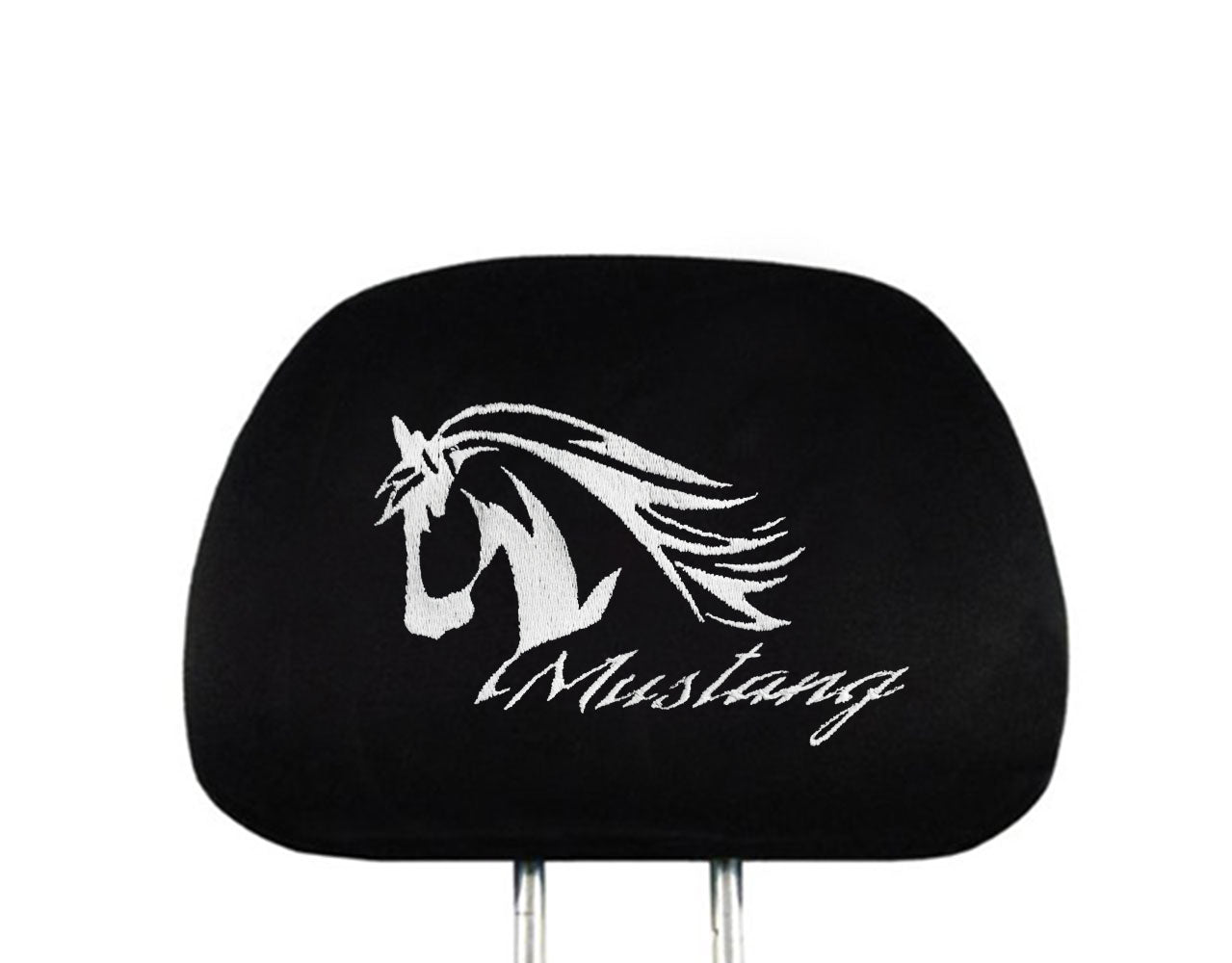 Embroidery Mustang Logo Design Auto Truck SUV Car Seat Headrest Cover Accessory 1 Piece - Yupbizauto