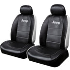 Pair of Plasticolor Premium 3 Piece Sideless Car Truck or SUV Seat Cover with JEEP Logo and Cargo Pocket Compatible with JEEP - Yupbizauto