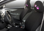 Embroidery Pink Paw Logo Design Auto Truck SUV Car Seat Headrest Cover Accessory 1 Piece - Yupbizauto