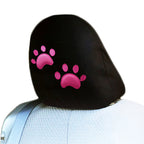 Embroidery Pink Paw Logo Design Auto Truck SUV Car Seat Headrest Cover Accessory 1 Piece - Yupbizauto