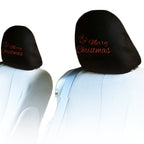 Embroidery Merry Christmas Design Auto Truck SUV Car Seat Headrest Cover Accessory 1 Pair - Yupbizauto