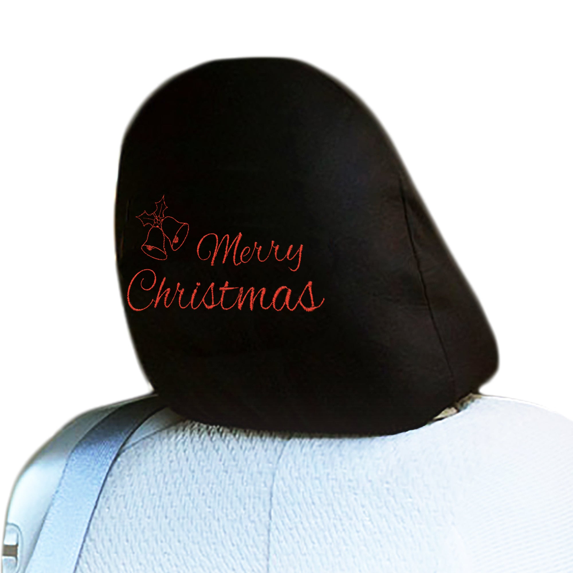 Embroidery Merry Christmas Design Auto Truck SUV Car Seat Headrest Cover Accessory 1 Piece - Yupbizauto