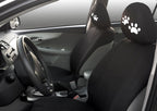 Embroidery White Paw Logo Design Auto Truck SUV Car Seat Headrest Cover Accessory 1 Piece - Yupbizauto