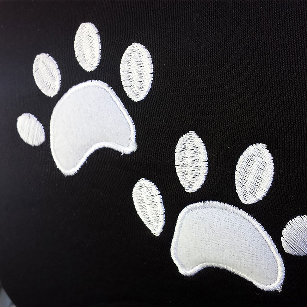 Embroidery White Paw Logo Design Auto Truck SUV Car Seat Headrest Cover Accessory 1 Piece - Yupbizauto